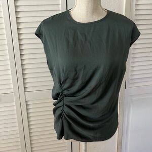 Express Dark Green Ruched Blouse